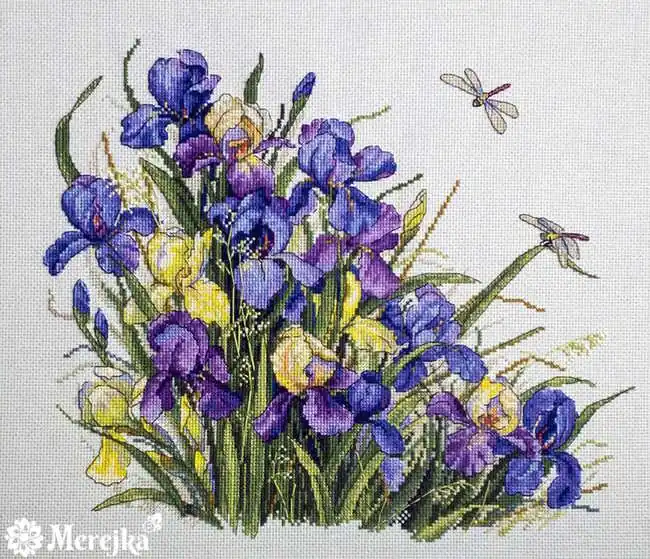 Irises Cross Stitch Kit by Merejka Fan Favorite