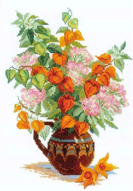 Bouquet with Physalis Cross Stitch Kit By RIOLIS Top Pick
