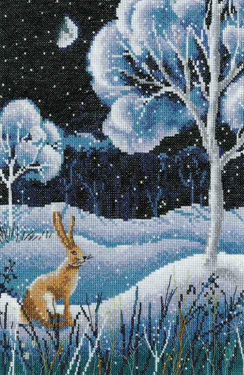 Same Day Shipping Winter Forest Cross Stitch Kit by Heritage Crafts