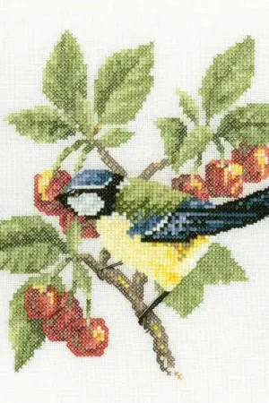 Final Sale Blue Tit Cross Stitch Kit by Heritage Crafts
