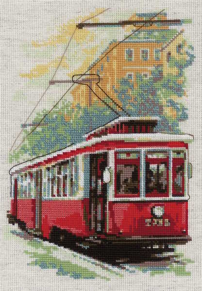 Genuine Old Tram Cross Stitch Kit By RIOLIS