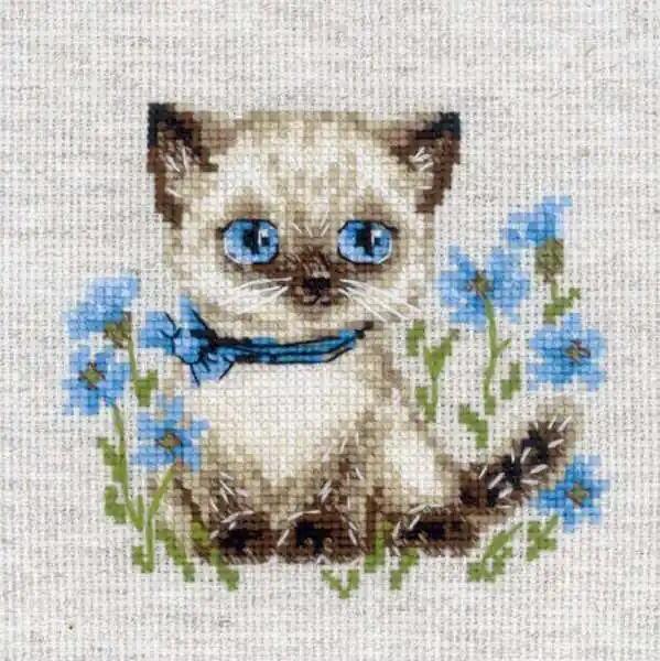 Siamese Kitten Cross Stitch Kit By RIOLIS Next Day Delivery