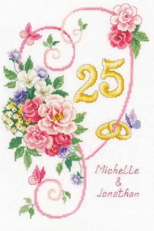 Wedding Anniversary Sampler Cross Stitch Kit By Vervaco High Quality