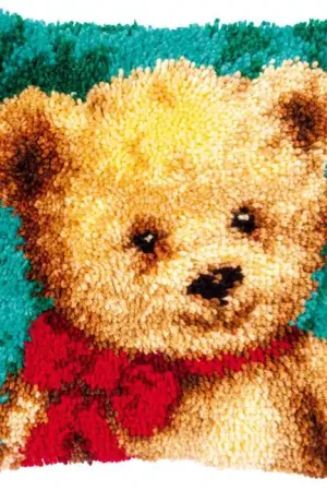 Authentic Little Bear Latch Hook Cushion Kit By Vervaco