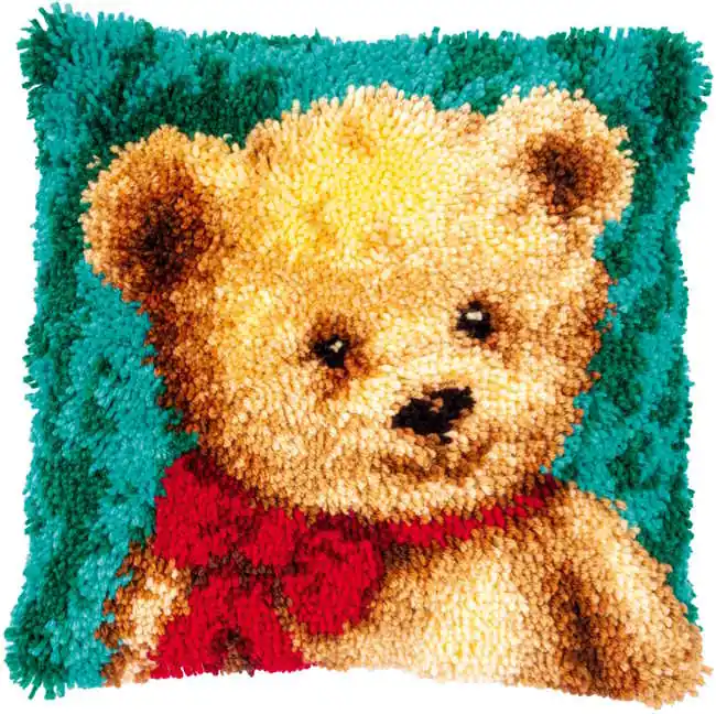 Authentic Little Bear Latch Hook Cushion Kit By Vervaco