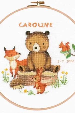 Best Seller Forest Animals Birth Sampler Cross Stitch Kit By Vervaco