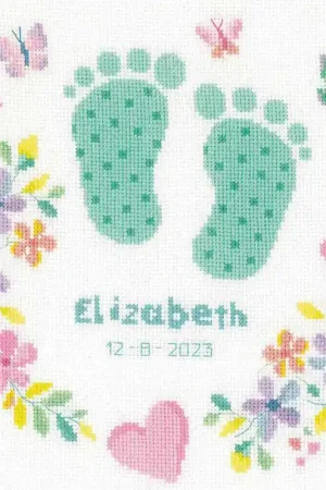 Wholesale Baby Feet Birth Sampler Cross Stitch Kit By Vervaco