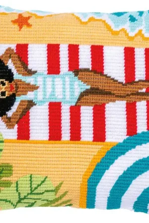Big Sale Beach Counted Long Stitch Cushion Kit By Vervaco