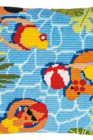 Affordable Summer Counted Long Stitch Cushion Kit By Vervaco
