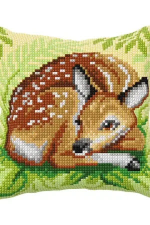 Price Drop Doe Printed Cross Stitch Cushion Kit by Orchidea