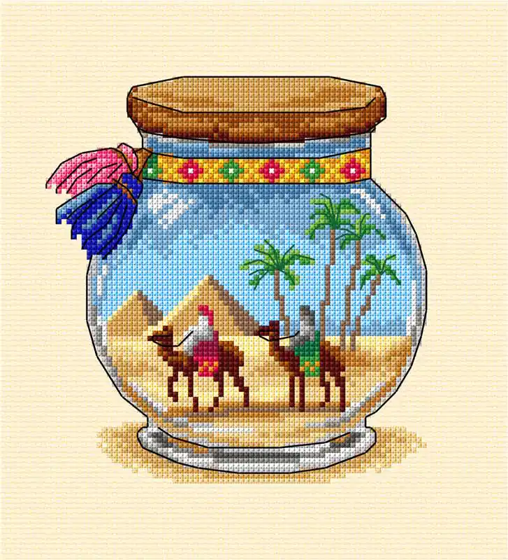 Don’t Miss Out Vacation Memories Pyramids Cross Stitch Kit by Orchidea