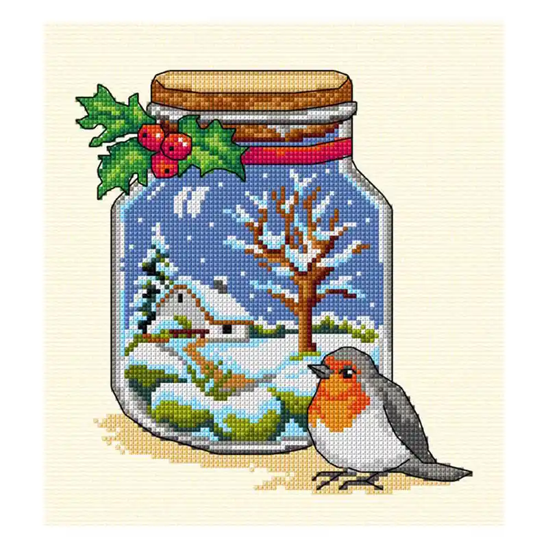 Low Price Winter Jar Cross Stitch Kit by Orchidea