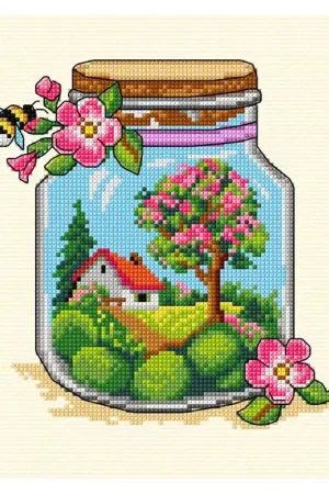 Spring Jar Cross Stitch Kit by Orchidea Original