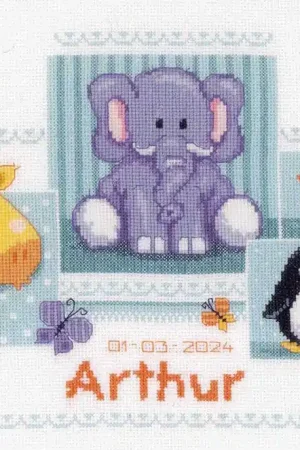 Baby Animals Birth Sampler Cross Stitch Kit By Vervaco Viral