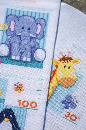 Baby Animals Height Chart Cross Stitch Kit By Vervaco Discount