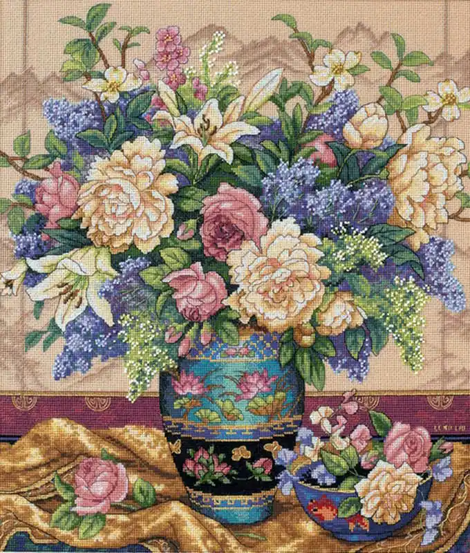 Oriental Splendour Cross Stitch Kit by Dimensions Fast Shipping