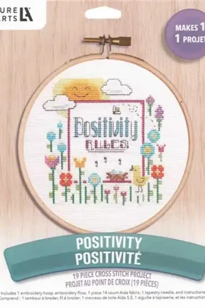Positivity Cross Stitch Kit By Leisure Arts Super Sale