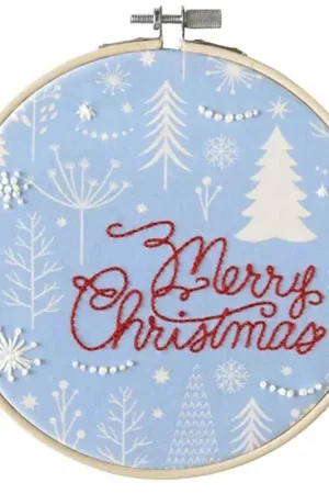 Merry Christmas Embroidery Kit By Leisure Arts Special Offer