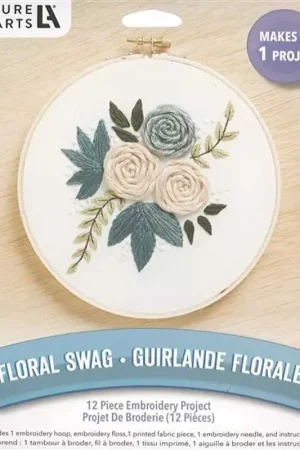 No Minimum Order Floral Swag Embroidery Kit By Leisure Arts