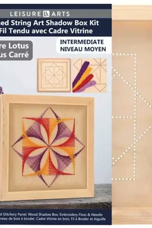 Square Lotus Shadow Box Wood Stitchery Kit By Leisure Arts Budget