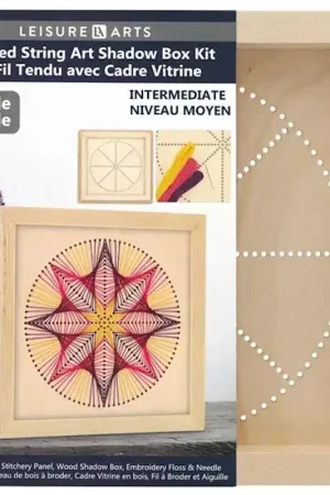 Sale Circle Shadow Box Wood Stitchery Kit By Leisure Arts