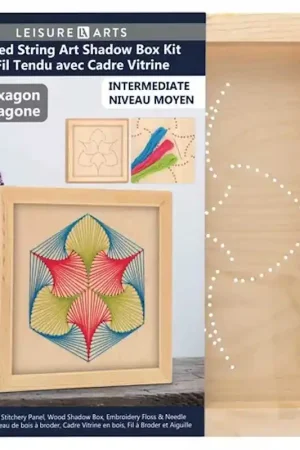 Direct From Factory Hexagon Shadow Box Wood Stitchery Kit By Leisure Arts