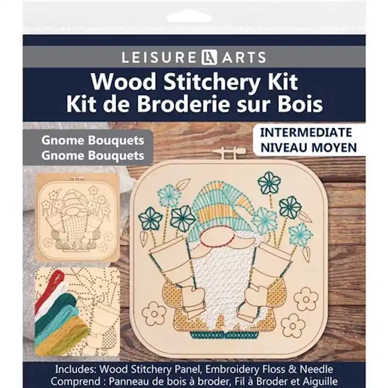 Premium Gnome Bouquet Wood Stitchery Kit By Leisure Arts