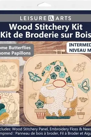 Gnome Butterflies Wood Stitchery Kit By Leisure Arts Top Rated