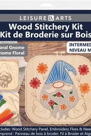 Flash Sale Floral Gnome Wood Stitchery Kit By Leisure Arts