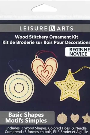 Last Chance Basic Shapes Wood Stitchery Kit By Leisure Arts