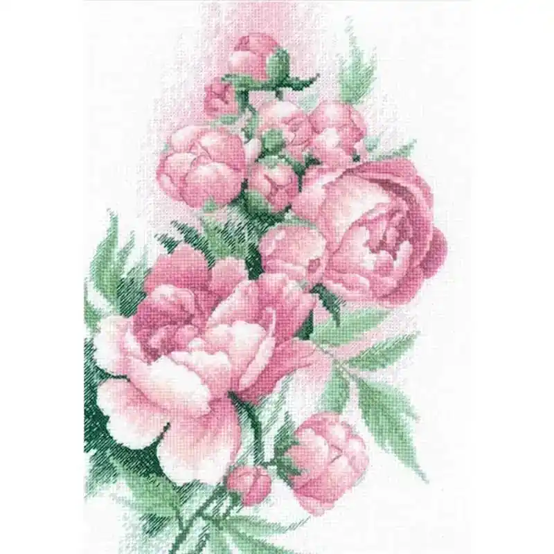 Flash Sale Lush Peonies Cross Stitch Kit By RIOLIS