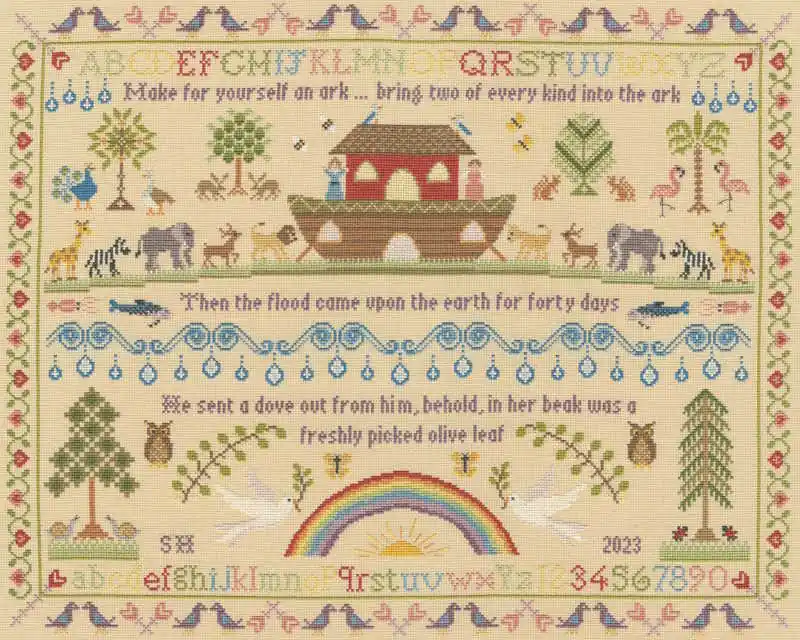 Reduced Price Heirloom Noah's Ark Sampler Cross Stitch Kit By Bothy Threads