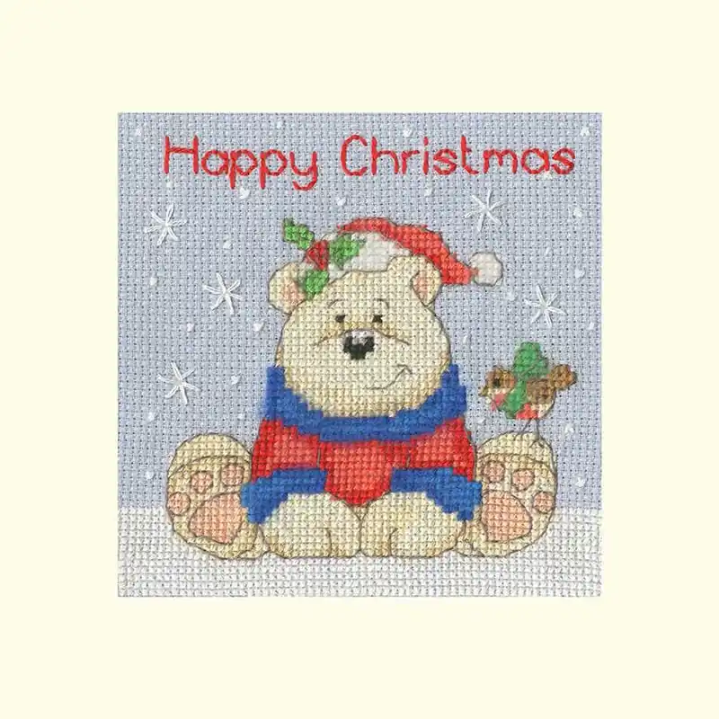 Polar Pals Cross Stitch Christmas Card Kit by Bothy Threads Limited Time