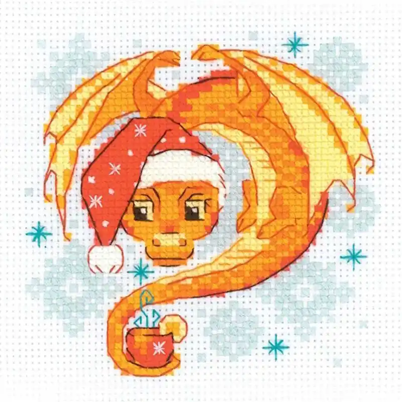Must Have Dragon Tea Time Cross Stitch Kit By RIOLIS