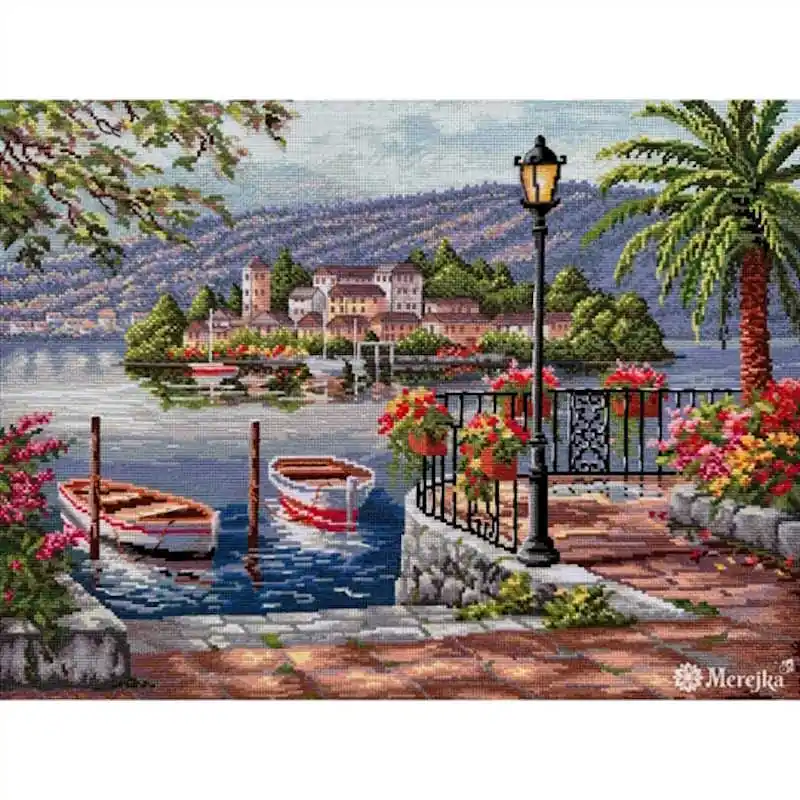 Get Yours Lago Del Porto Cross Stitch Kit by Merejka