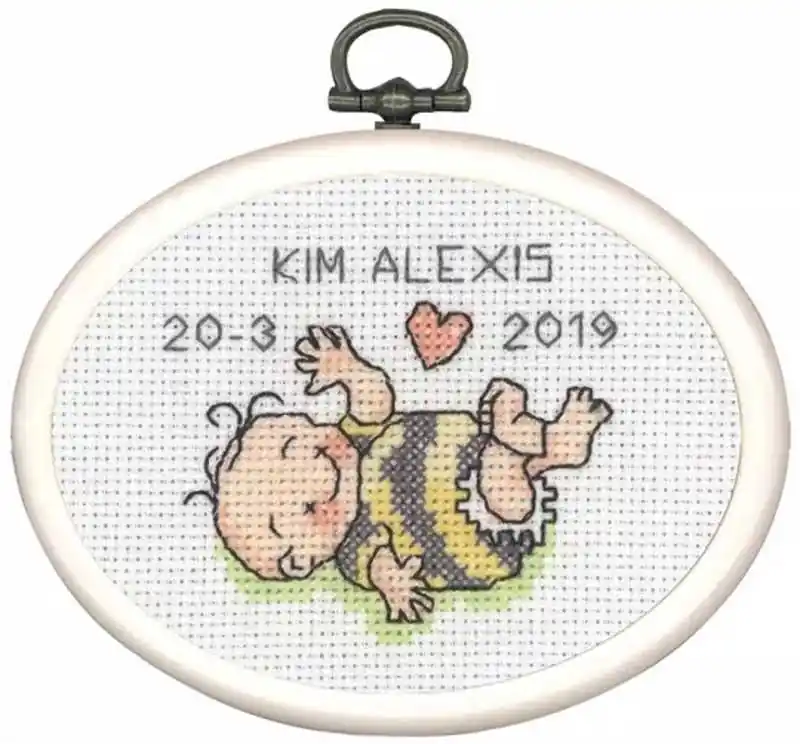 Genuine New Baby Mini Birth Sampler Cross Stitch Kit by Permin