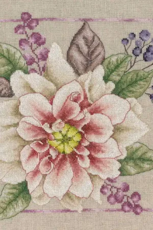 Blooming White Cross Stitch Kit By Lanarte Special Offer
