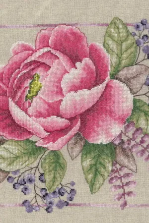 Blooming Rouge Cross Stitch Kit By Lanarte Viral