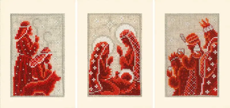 Bible Story Cross Stitch Christmas Card Kit By Vervaco Handmade