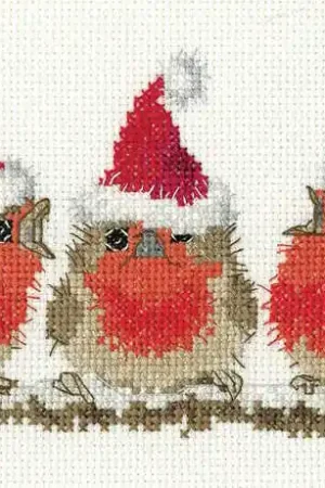 Order Now Festive Robins Cross Stitch Kit by Heritage Crafts