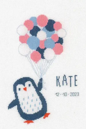 Warranty Included Hello Penguin Birth Sampler Cross Stitch Kit By Vervaco