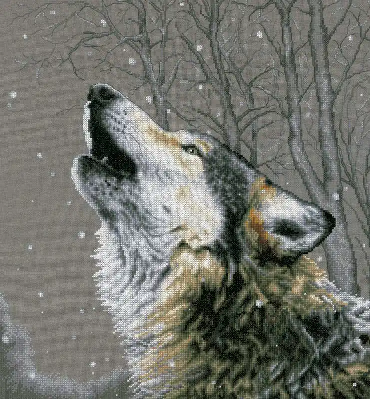 Howling at the Stars Cross Stitch Kit By Lanarte Worldwide Shipping