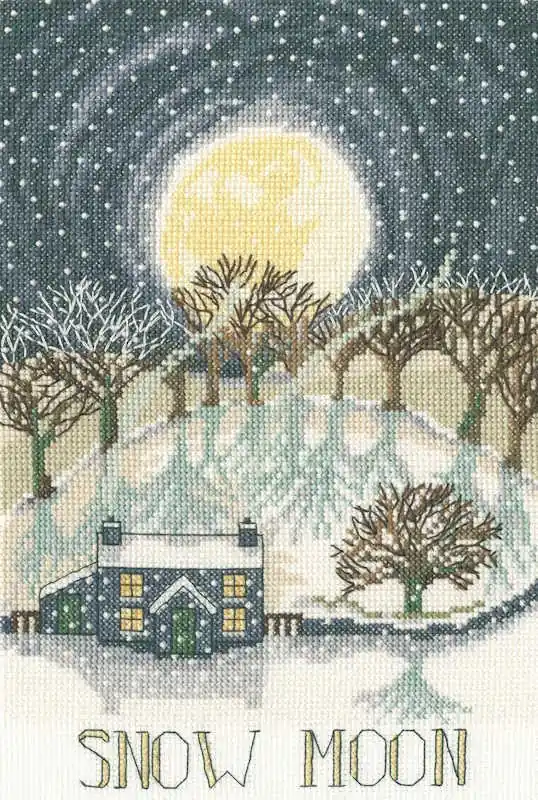 Crafted Snow Moon Cross Stitch Kit By Bothy Threads
