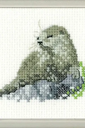 Otter Cross Stitch Coaster Kit by Heritage Crafts Best Price