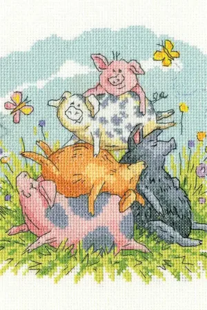 Shop Now Higgledy Piggledy Cross Stitch Kit by Heritage Crafts