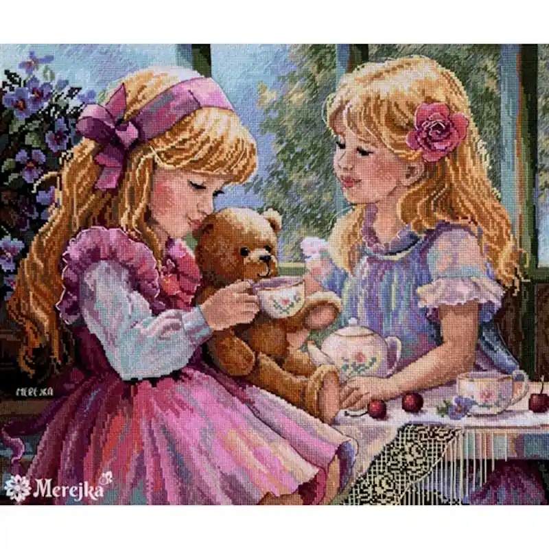 The Tea Party Cross Stitch Kit by Merejka Free Returns