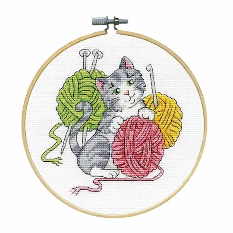Popular Yarn Cat Cross Stitch Kit by Design Works