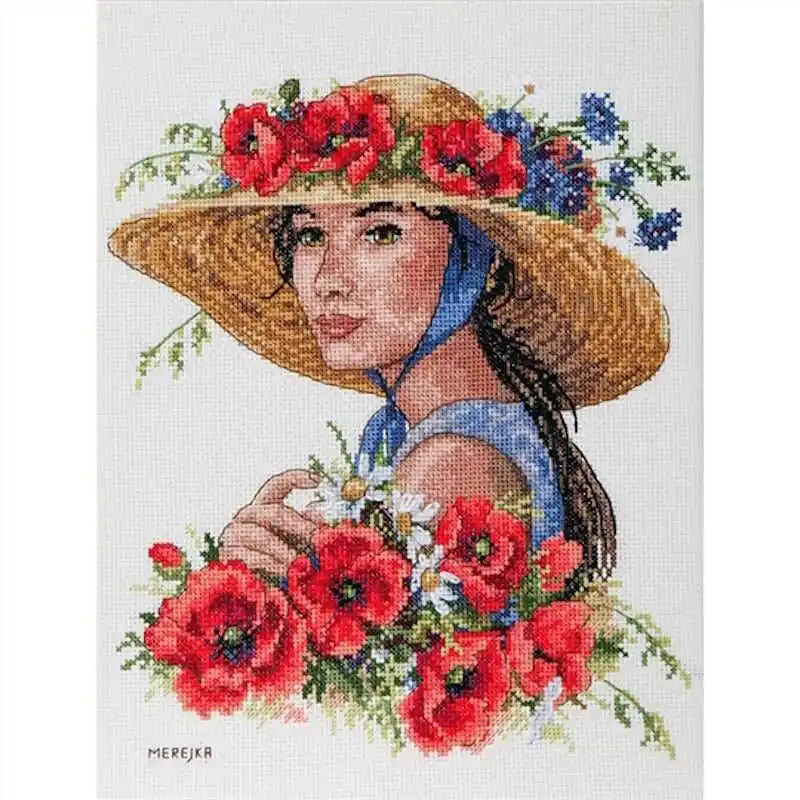 While Supplies Last Flower Hat Cross Stitch Kit by Merejka