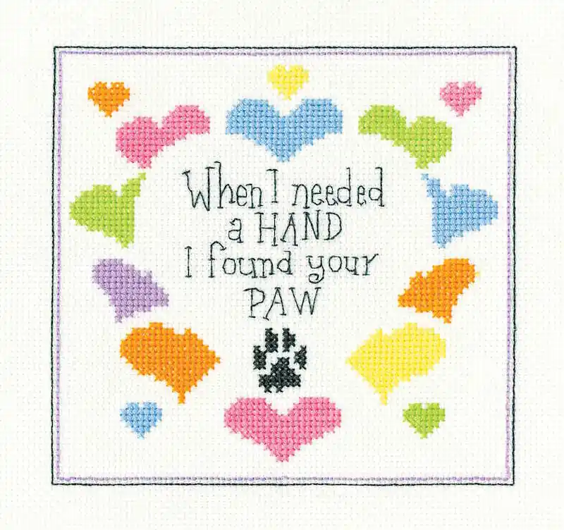 Free Shipping I Found Your Paw Cross Stitch Kit by Heritage Crafts