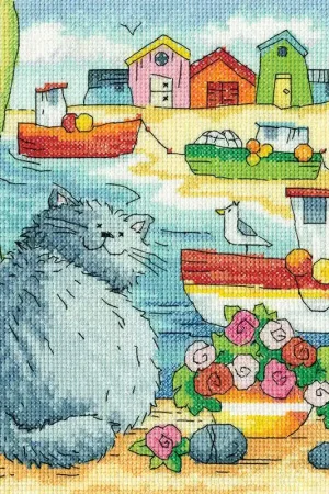 Same Day Shipping Beach View Cross Stitch Kit by Heritage Crafts